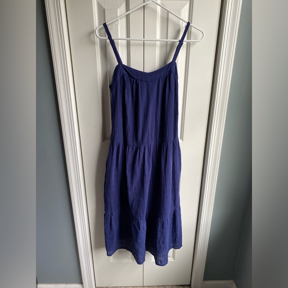 Knox Rose Women's Navy Blue Sleeveless Tiered Sundress Size Small *READ